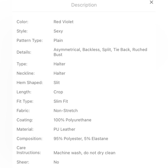 Shein Split Front PU Leather Halter Top, NWOT’s, Plus FREE Shirt, Size 3X (18) - Picture 9 of 14